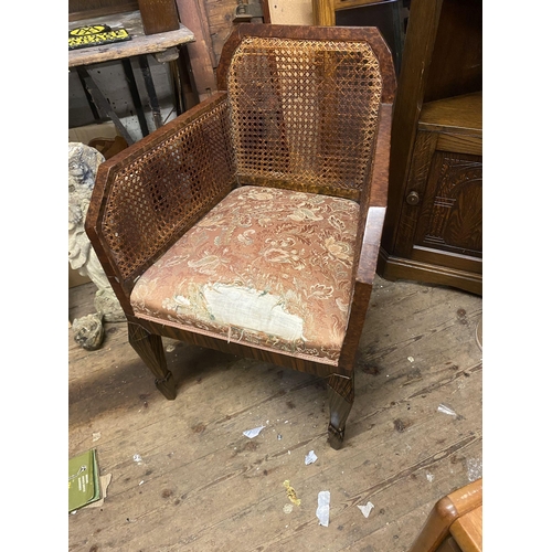 1000 - Burr walnut cane back chair