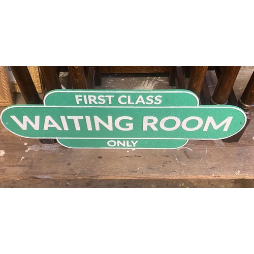 987 - Cast iron Railway waiting room sign