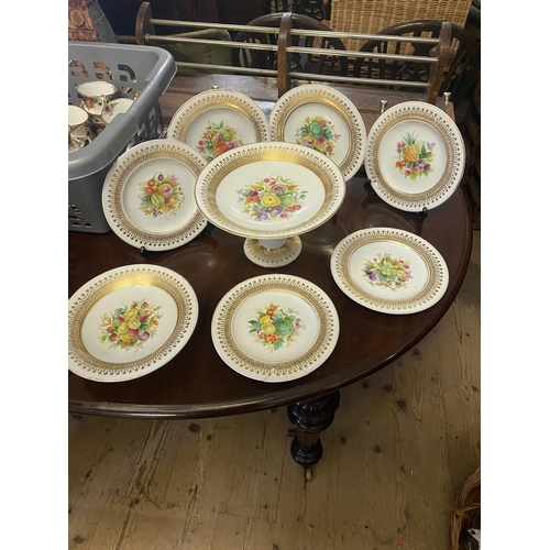 397 - 19th century porcelain plates & comport