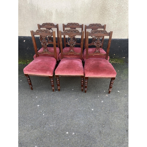 411 - Set of 6 Edwardian dining chairs