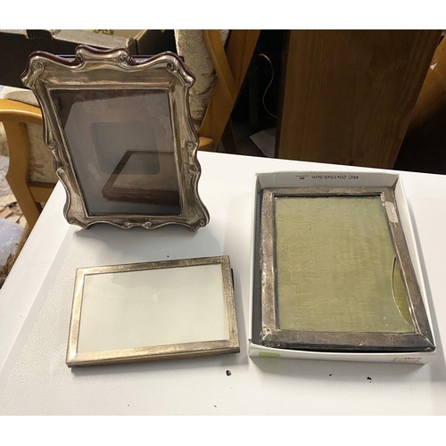 730 - 3 silver photo frames