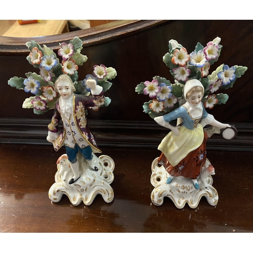 743 - Pair 19th century porcelain figures