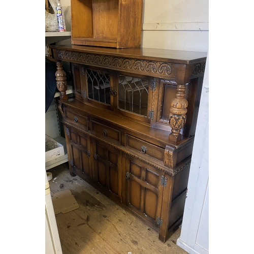 807 - Oak old charm court cupboard