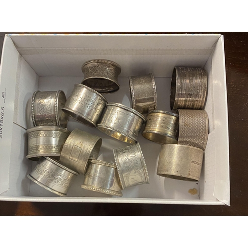 778 - 14 silver hallmarked napkin rings