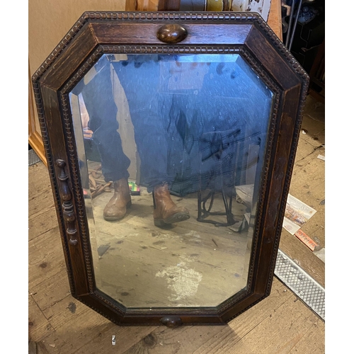 671 - Edwardian oak mirror