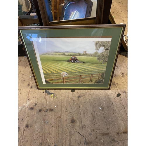 686 - Watercolour tractor in field