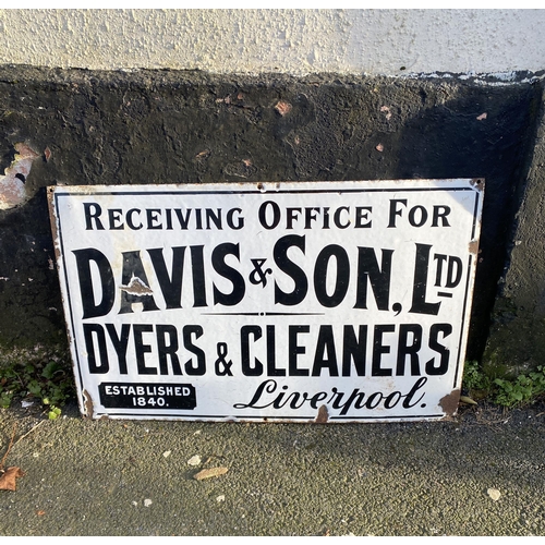 687 - Antique enamel on iron sign Davis & Son Ltd Liverpool