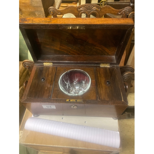 94 - Victorian rosewood tea caddy