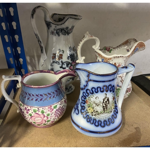 58 - 4 Victorian china jugs