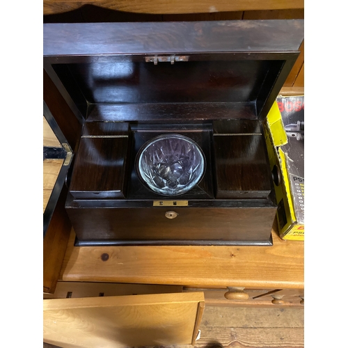 111 - Victorian rosewood tea caddy