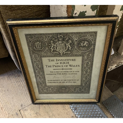 631 - Framed Investiture of The Prince of Wales