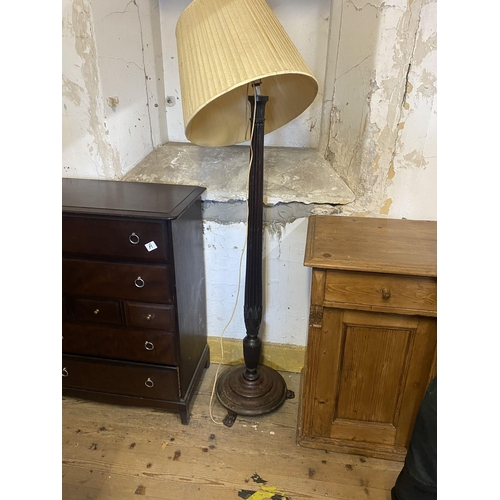 127 - Antique mahogany standard lamp