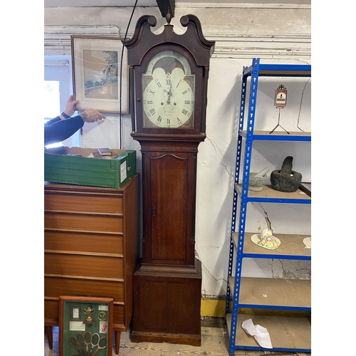 13 - 8 day grandfather clock with arched dial