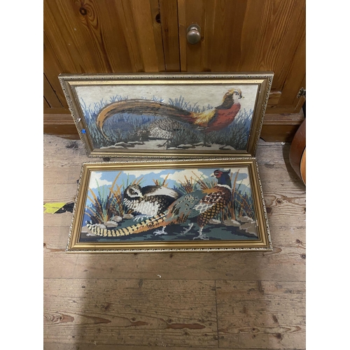 140 - Pair pheasant tapestries