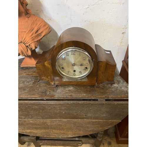 144 - Walnut mantle clock