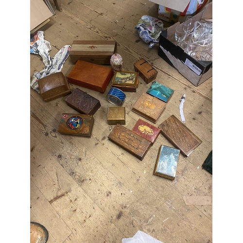 306 - Inlaid boxes etc