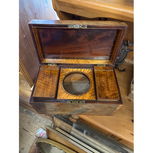 67 - Good quality mahogany and crossbanded tea caddy