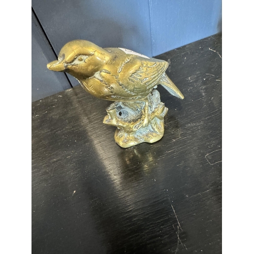 745 - Brass bird paperweight