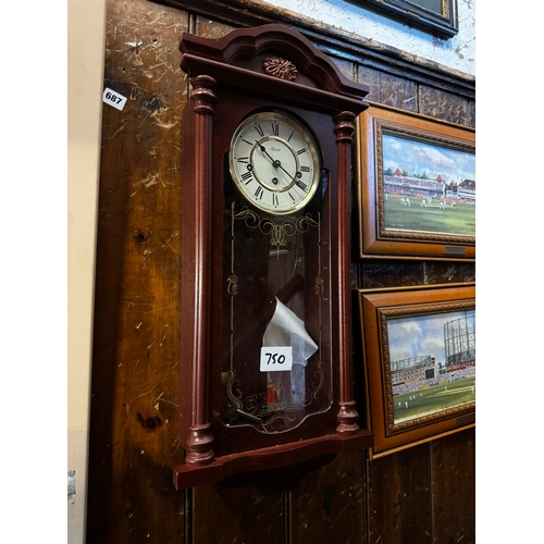 750 - Mahogany wall clock