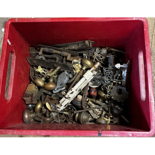 9 - Box antique door furniture etc