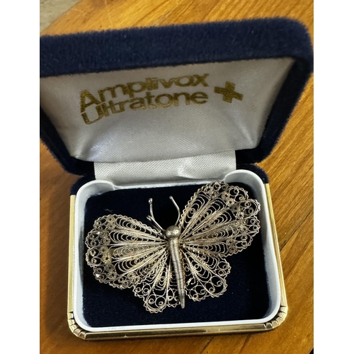 205 - Silver Butterfly brooch