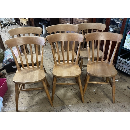 271 - Set of 6 beech kitchen chairs