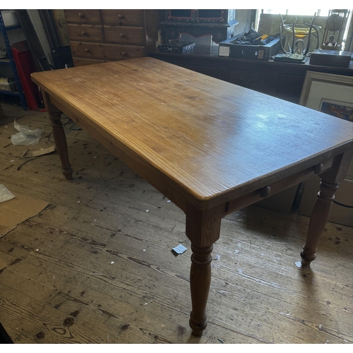 280 - 6ft pine table with drawer