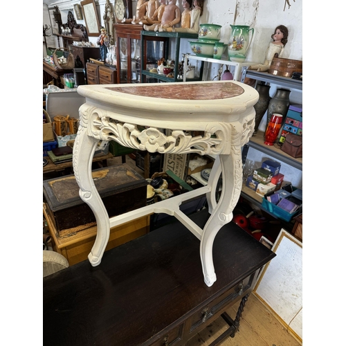 415 - Marble top painted console table