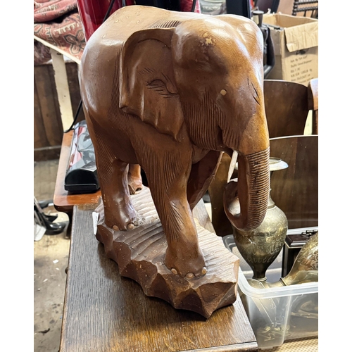 440 - Large carved wood elephant