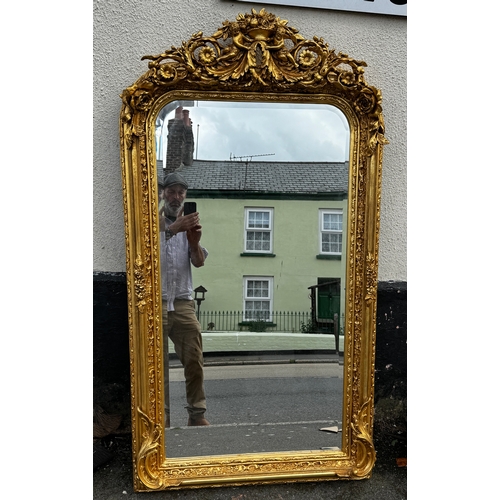 724 - 5ft ornate gilt hall mirror