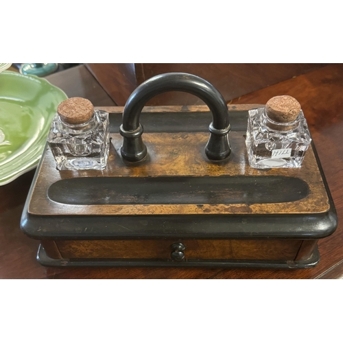 52 - Victorian walnut desk stand