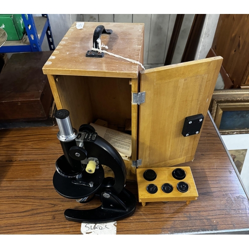 350 - Cased microscope