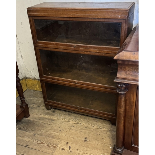 156 - 3 tier oak sectional bookcase