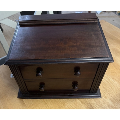 58 - Mahogany 2 drawer table top chest