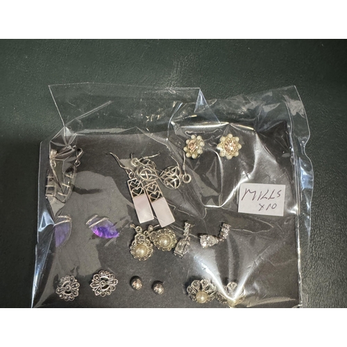 191 - 10 pairs silver earings