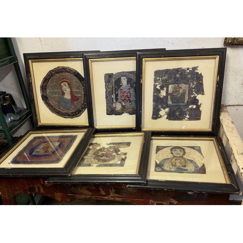 288 - Framed set off six 16th century tapestries. 22