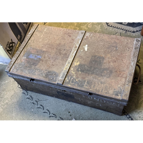 613 - Military metal trunk