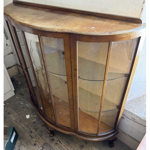 641 - Walnut display cabinet