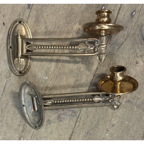 656 - Pair brass candle sconces