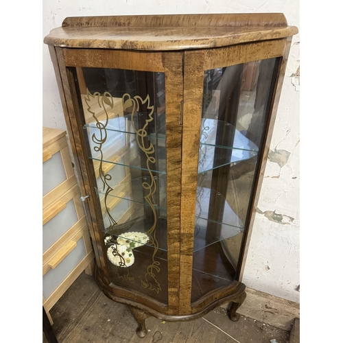 678 - Walnut display cabinet