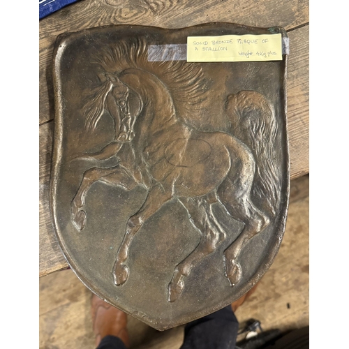 697 - Bronze sheild plaque