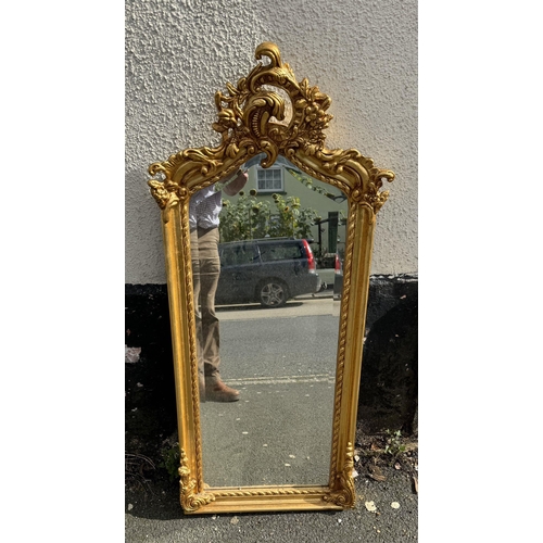 742 - Ornate gilt hall mirror