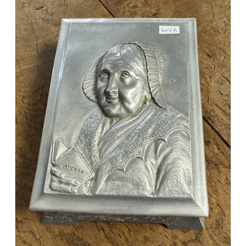 63 - Pewter cigarette box