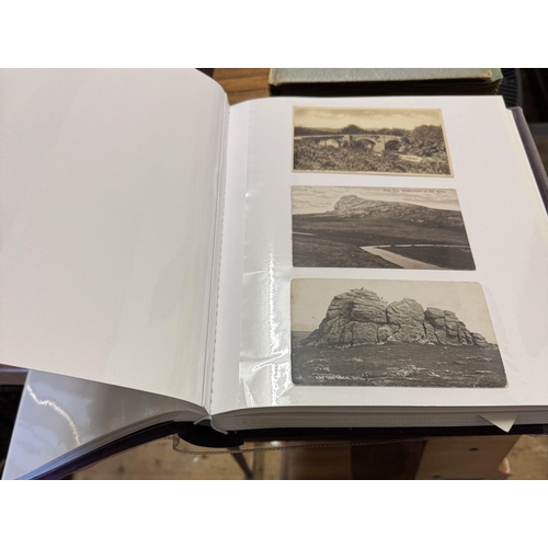 5 thick albums for postcards including insert pockets & 125 old