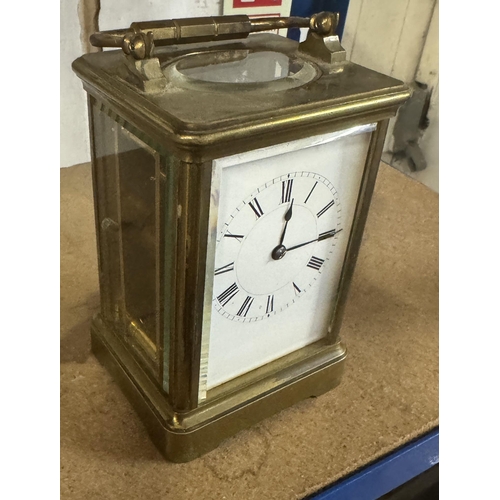 63 - Large brass carriage clock