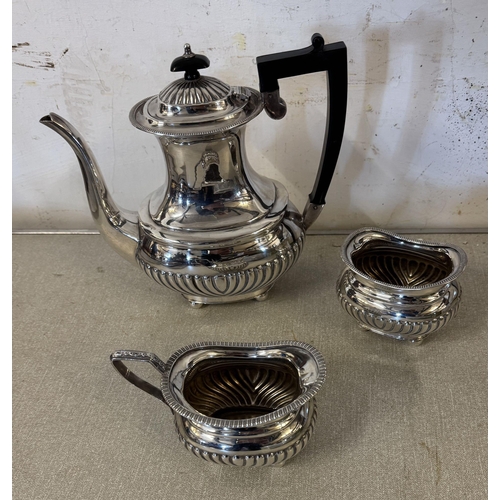 177 - Silver plated 3pc teaset