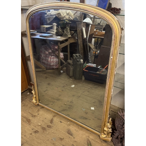 393 - Victorian gilt overmantle mirror