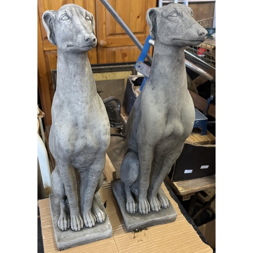 787 - Pair stoneware seated whippets