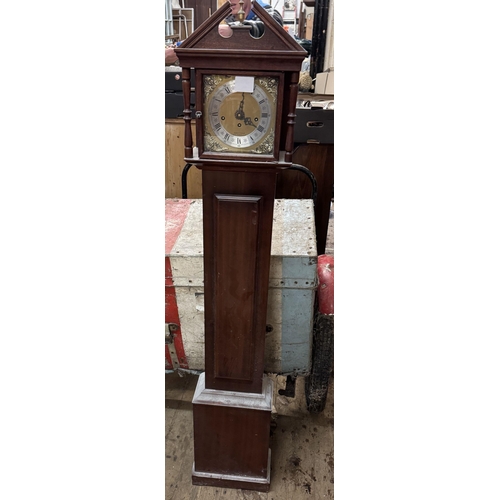 834 - Mahogany grandmother clock