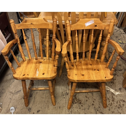 841 - 2 pine carver chairs